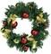 Christmas Wreath with Golden Bows for Indoor Outdoor Holiday Decoration